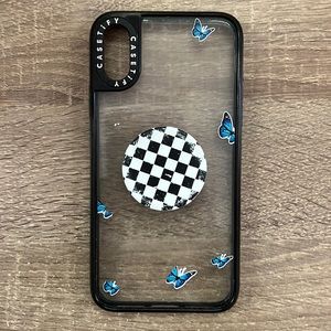 Casetify iPhone X butterfly case with pop socket